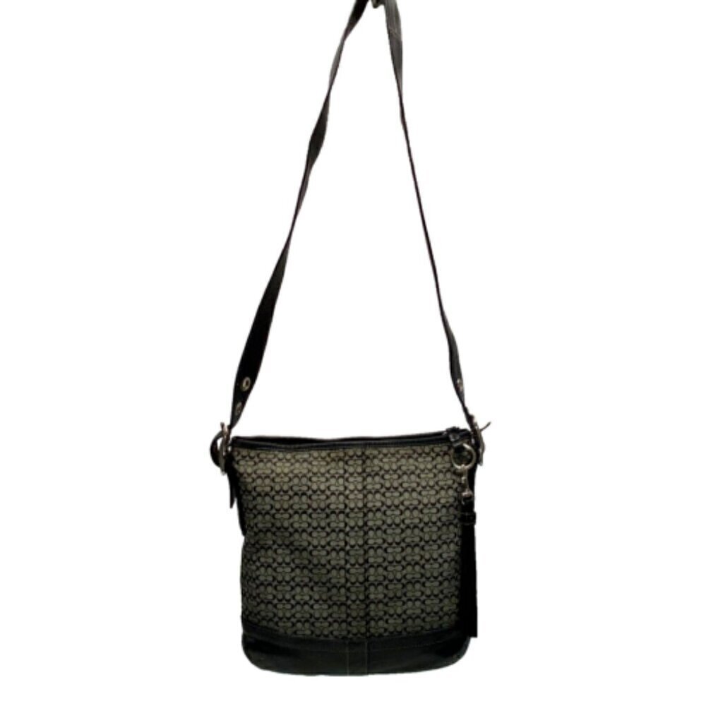 Coach Mini Signature Jacquard Leather Convertible Crossbody Shoulder Bag‎ F10417